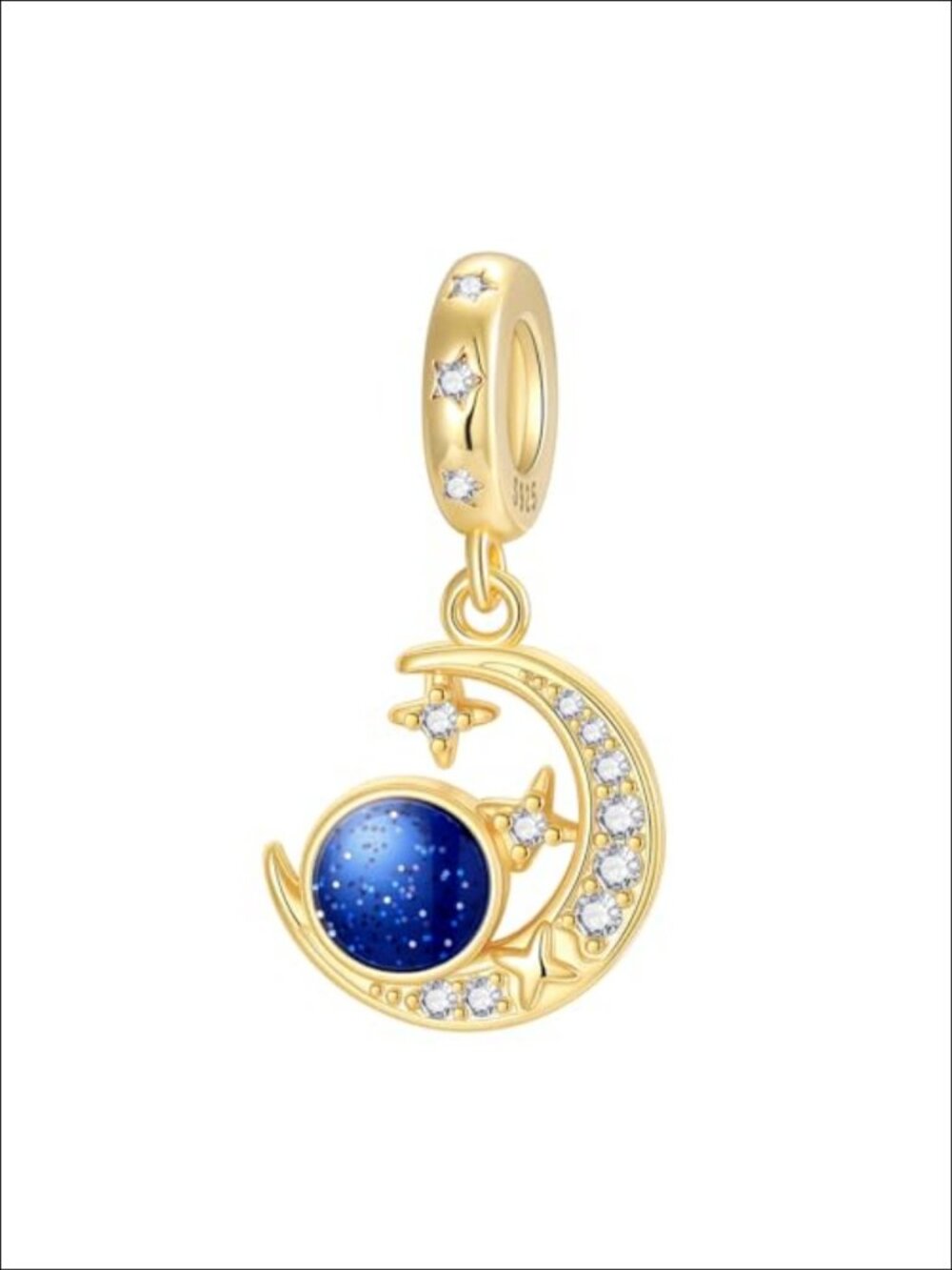 Sterling Silver Sun Moon Love Letter Dangle Charm for Bracelet Necklace